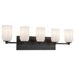 Nola Bathroom Vanity Light - Black / Glossy Opal