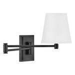 Beale Swing Arm Wall Sconce - Black / White