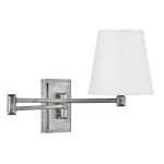 Beale Swing Arm Wall Sconce - Antique Nickel / White