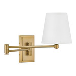 Beale Swing Arm Wall Sconce - Lacquered Brass / White