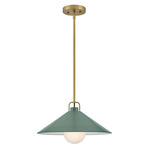 Milo Pendant - Lacquered Brass / Sage
