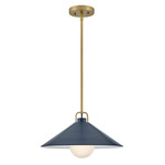 Milo Pendant - Lacquered Brass / Navy