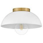 Stu Ceiling Light - Lacquered Brass / Matte White