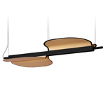 Omma Leaves Pendant - Matte Black / Natural Beech Wood