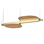 Omma Leaves Pendant - Gold / Natural Beech