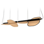 Omma Double Pendant - Matte Black / Natural Beech Wood