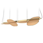 Omma Double Pendant - Gold / Natural Beech Wood