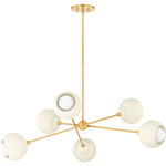 Saylor Chandelier - Aged Brass / Soft Cream