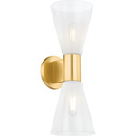 Alma Double Wall Sconce - Aged Brass / Sfumato