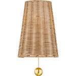 Naida Wall Sconce - Aged Brass / Natural Rattan