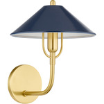Mariel Wall Sconce - Aged Brass / Soft Navy