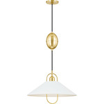 Mariel Pendant - Aged Brass / Soft White