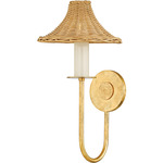 Twila Wall Sconce - Vintage Gold Leaf / Natural Rattan