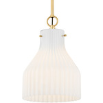 Corinthia Pendant - Aged Brass / Opal Shiny