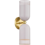 Liba Double Wall Sconce - Aged Brass / Soft Peignoir