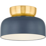 Batya Ceiling Light - Aged Brass / Slate Blue