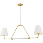 Georgann Linear Pendant - Aged Brass / Soft White / Soft White