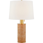 Clarissa Table Lamp - Burl Wood / White