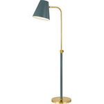 Georgann Floor Lamp - Aged Brass / Soft Studio Green / Soft Studio Green