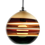 Banded Orb Pendant - Black / Amber