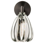 Barnacle Cone Elbow Wall Sconce - Black / Clear