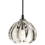 Barnacle Large Urchin Pendant - Black / Clear