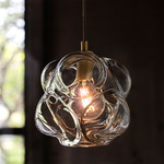 Cumulo Pendant - Brushed Brass / Clear