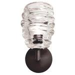 Cyclone Elbow Wall Sconce - Dark Bronze / Clear