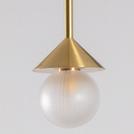 Peak Pendant - Brushed Brass / Clear Textured