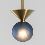Peak Pendant - Brushed Brass / Steel Blue