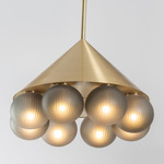 Peak Chandelier - Brushed Brass / Neutral Gray