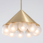 Peak Chandelier - Brushed Brass / Clear Textured