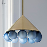 Peak Chandelier - Brushed Brass / Steel Blue