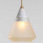 Rest Pendant - Brushed Brass / Whiskey Frosted