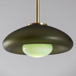 Pillow Pendant - Brushed Brass / Smoke Frosted / Celadon
