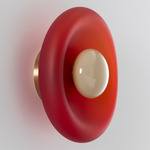 Pillow Wall / Ceiling Light - Brushed Brass / Strawberry Frosted / Beige