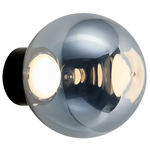 Globe Wall / Ceiling Light - Black / Chrome