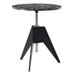 Screw Cafe Table - Black / Pebble Marble