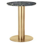 Tube Dining Table - Brass / Pebble Marble