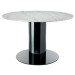 Tube Dining Table - Black / White Marble
