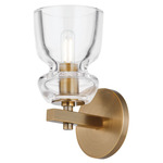 Trey Wall Sconce - Patina Brass / Clear
