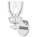 Trey Wall Sconce - Polished Nickel / Clear