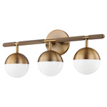 Enson Bathroom Vanity Light - Patina Brass / Opal