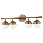 Enson Bathroom Vanity Light - Patina Brass / Opal