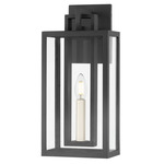 Amire Outdoor Wall Sconce - Textured Black / Clear