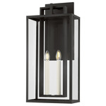 Amire Outdoor Wall Sconce - Textured Black / Clear