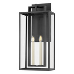 Amire Outdoor Wall Sconce - Textured Black / Clear