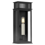 Gridley Outdoor Wall Sconce - Textured Black / Clear