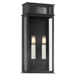 Gridley Outdoor Wall Sconce - Textured Black / Clear