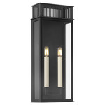 Gridley Outdoor Wall Sconce - Textured Black / Clear